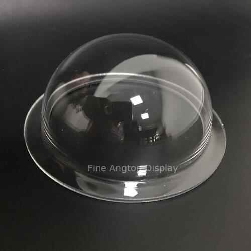 Clear 100mm Diameter acrylic jewelry display dome dust-proof with 1cm flange width without holes