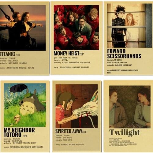 Vintage Classic Movie TV Show E.T/Pulp Fiction Retro Poster Wall Stickers For Living Room Home Art Decoration