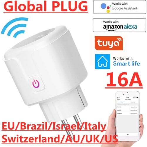 Smart Plug WiFi Socket EU Brazil 16A Power Monitor Timing Function Tuya SmartLife APP Control Works With Alexa Google Assistant