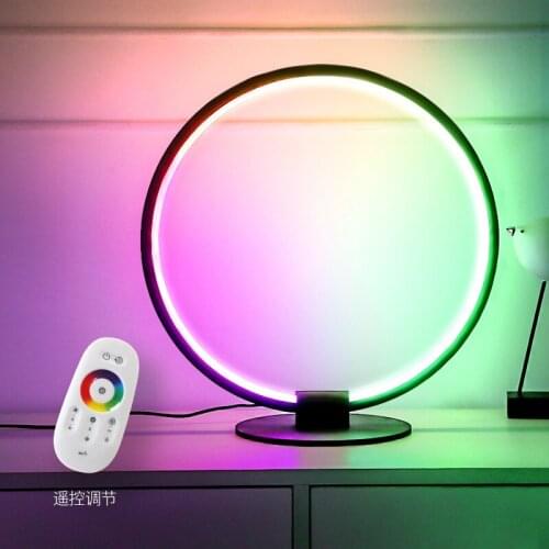 Modern Nordic Minimalist Creative Design LED Table Lamp RGB Colorful Remote Control Desk Lights for Cafe Bedroom Bedside Study