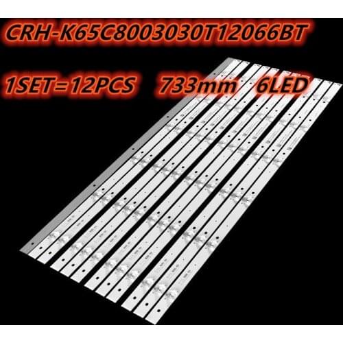 100% New 12pcs=1set LED strips for HAIER 65 TV 65UG6550GA 65UGX3500 LVU650CSDN CRH K65C8003030T12066BT REV1.0 W