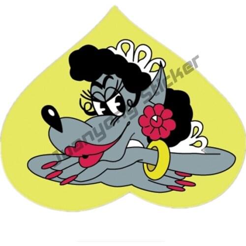 Wolf Well Wait Sticker Funny Colorful Cartoon Graffiti Anime Interesting Window Trunk Car Stickers Auto Automobile PVC10x12cm
