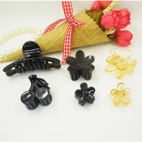 10pcs/lot High-quality Hair Clip Fashion Plastic Hair Claw Black Color Hair accessories for Women Simple Diy Hair Crab Clamp