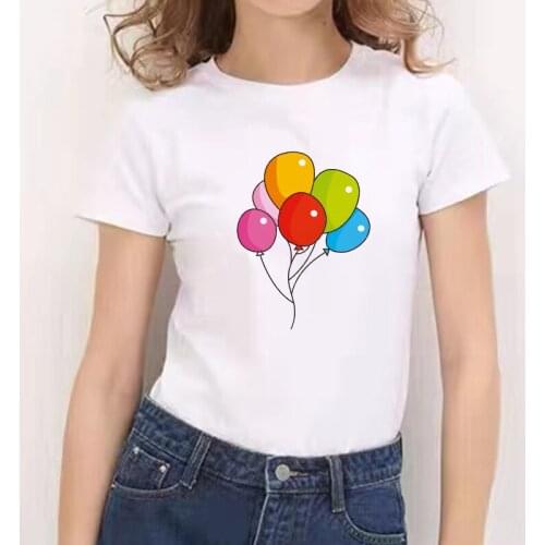 2021 White Women T Shirt Print Girls Summer Short Sleeve Aesthetic Top Tees Fashion Oversized Lady Tshirt Ullzang Streetwear