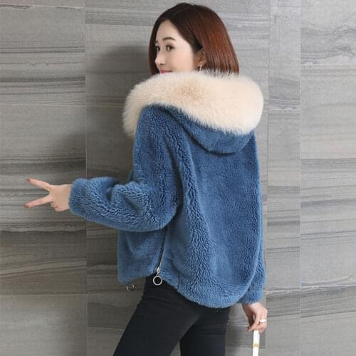 Women Faux Clothes Coat 2020 Autumn Winter Fake Fur Jacket Hooded Korean Plus Size Coats Fourrure Femme KJ4705