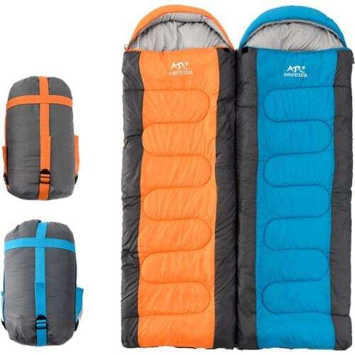 Winter Sleeping Bag Splicing Single Sleeping Bag Indoor Outdoor Camping Envelope Sleeping Bag Summer Camp Accessories