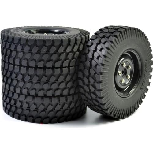 1/10 98MM 1.9 Inch Tyre Set Beadlock Wheel Rims/Rubber Tires for Axial SCX10 TAMIYA CC01 D90 Rock Crawler Car