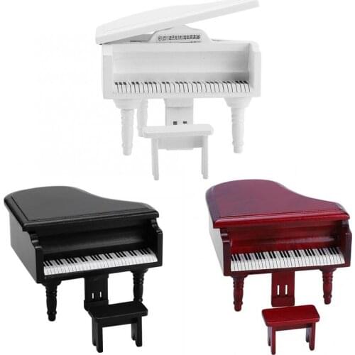 1:12 Dollhouse Piano Wooden Miniature Furniture Music Instrument Baby Kids Play Toys Mini Wood Pretend Toys Children Toys