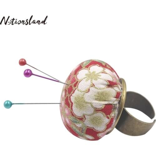 1PC Floral Pattern Ring Needle Pin Cushion Sewing Pincushion DIY Cross Stitch Sewing Tools Accessories Random Color