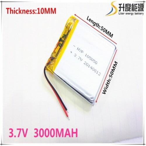 1pcs/lot 105050 3.7V 3000mah Lithium polymer Battery with Protection Board For PDA Tablet PCs Digital Products Free Shipping