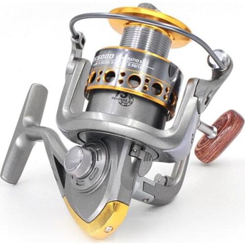 13-Axis All-Metal Spool Fishing Reel Fishing Line Wheel Spinning Reel Sea Fishing Silver Gray