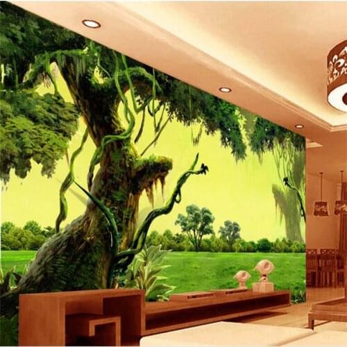 Beibehang Large custom 3d wallpaper mural living room Chinese style tree oil painting fairyland bedroom sofa TV paper wallpap