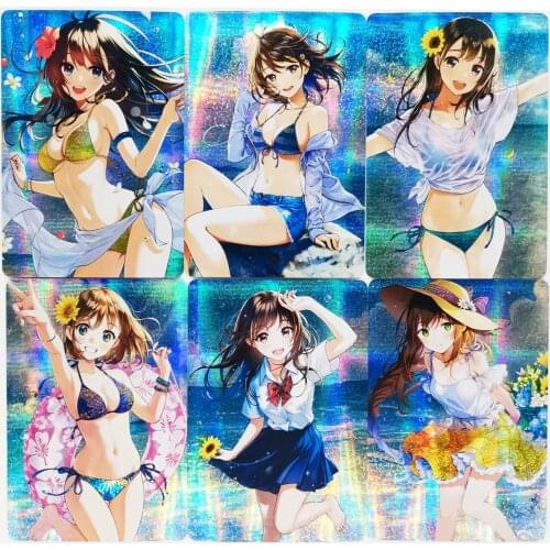 9pcs/set ACG Sexy Girl Summer Beach Toys Hobbies Hobby Collectibles Game Collection Anime Cards