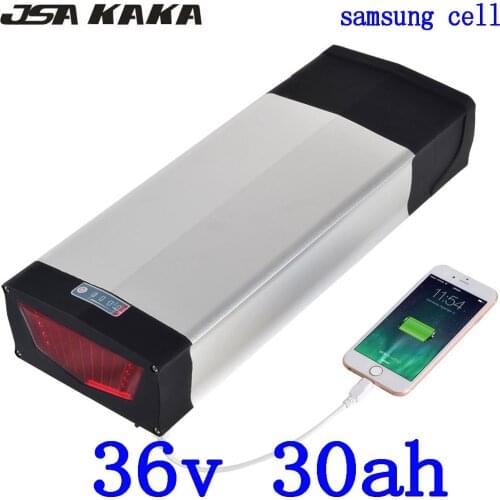 36V 500W 1000W Ebike Battery 36V 30AH Lithium Battery 36V 21AH 24AH 24AH 30AH Electric Bike Battery use samsung cell+ 2A Charger