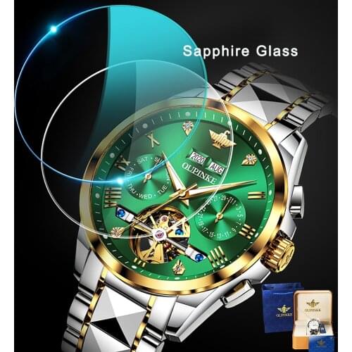 Top Brand Luxury Automatic Watches Men Mechanical Sapphire Glass Tourbillon Wristwatch Waterproof Watch Mens Box Reloj Hombre