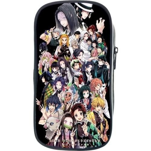 Japanese Anime Demon Slayer Pencil Case Bag Kimetsu No Yaiba Student Stationery Pouch/Cosmetic/Travel Makeup/Storage Bag