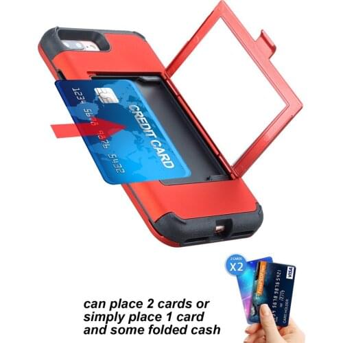 Phone Case Bag For iPhone 6 6s 7 8 Plus Hidden Mirror Cover Coque with Card Slot For iPhone X XS Anti-knock 360 Protection Shell