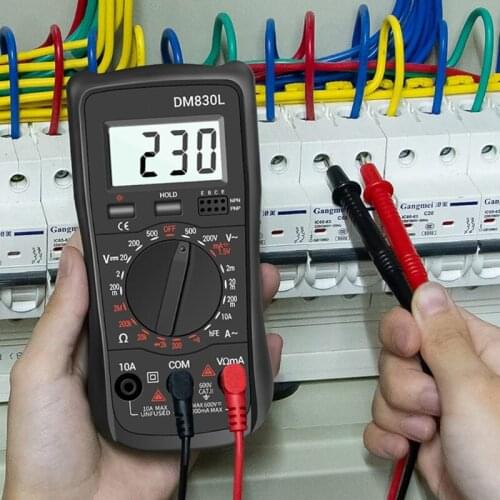 DM830L Digital Multimeter 1999 Count Electrical Transistor DC/AC with Backlight D2TD