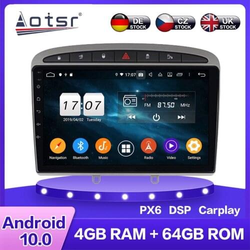 For Peugeot 308 308SW 408 Android 10.0 Car Multimedia DVD Player 4+64GB Auto GPS Navigation Stereo IPS Radio DSP Carplay WIFI BT