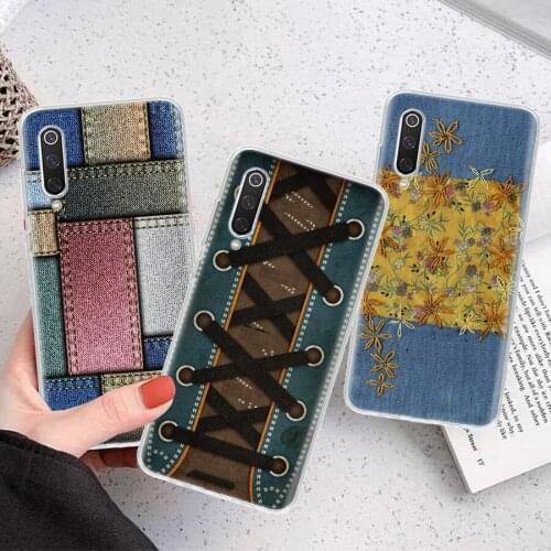 Jeans Cowboy Denim Printed Silicon Phone Case For Xiaomi Note 10 Mi 11 9 8 CC9 10T 9T 5X 6X A3 A2 A1 Lite Pro Poco F1 X3 Cover C