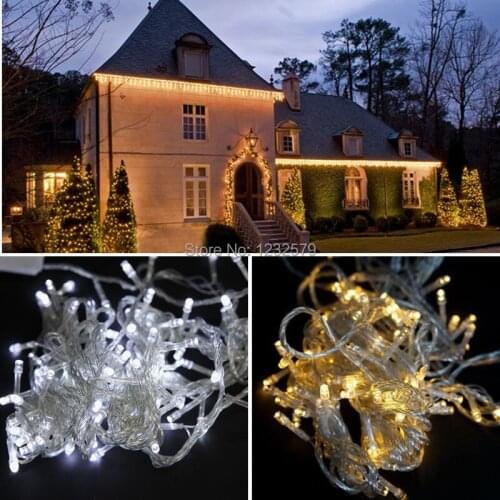 Warm White/White 50m 400 Led Bulbs Christmas Tree Fairy Party String Lights Waterproof Xmas Festival Holiday Garden Decoration