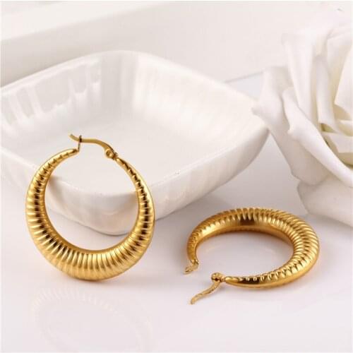 OUFEI Stainless Steel Korean Earrings For Women Hoop Earings Fashion Jewelry Fine Jewelry Woman Accessories Personalized