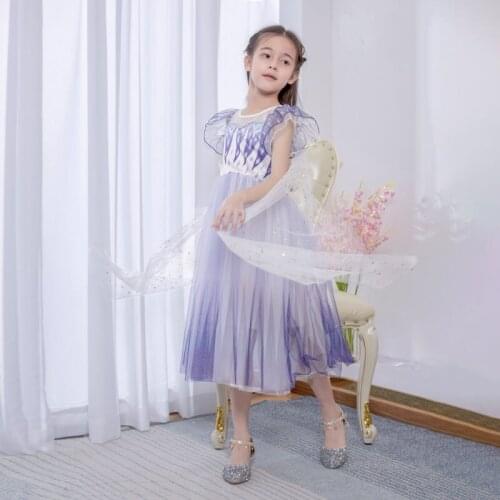 Printed Snow 2 Cosplay Fancy Tutu Princess Children Birthday Party Prom Evening Infant Summer Dress Kids Vestidos Girls Clothes