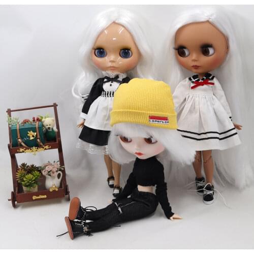 ICY DBS Blyth Doll 1/6 30cm bjd White hair Glossy face Matte face nude joint body with big breast girl toy gift BL136