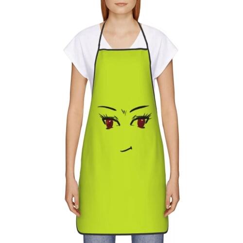 Cartoon Expression Kitchen oil resistant wreath Anime kitchen apron school for Women 72*52cm