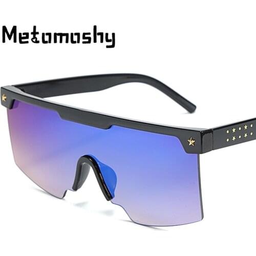 Oversized Square Sunglasses 2019 Women Men Vintage Sunglasses Luxury Brand Rimless Eyewear Oculos De Sol Feminino Big Shades