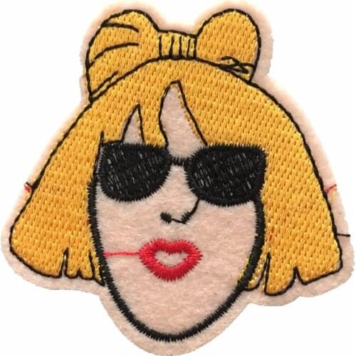 New Arrival Cool Girl Embroideried Patches Iron on Lady Appliques Patch for Clothing Stickers DIY Decoration Accessories