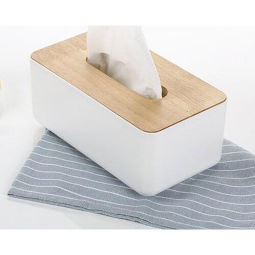 Tray Creative Multi-Purpose Solid Wood Tissue Box Storage Home Garden Organization