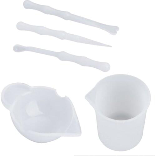 Clear Reusable Silicone Measuring Cups Mixing Liquid Epoxy Resin Distribution Tools Casting Jewelry Making DIY