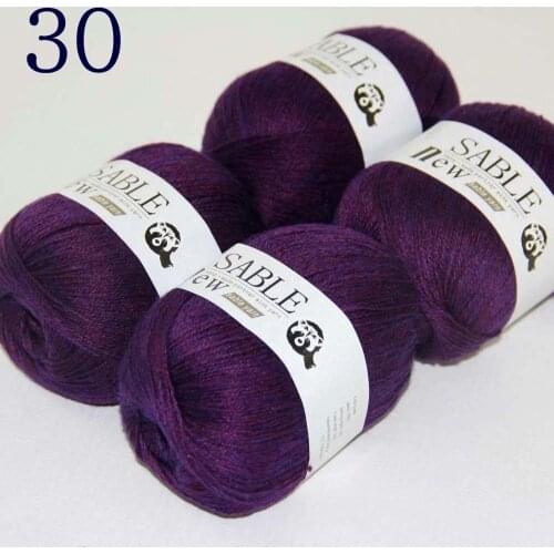 Sale Super Soft 4X50g Pure Sable Cashmere Wrap Shawls Hand Knit Wool Crochet 243-30 Purple