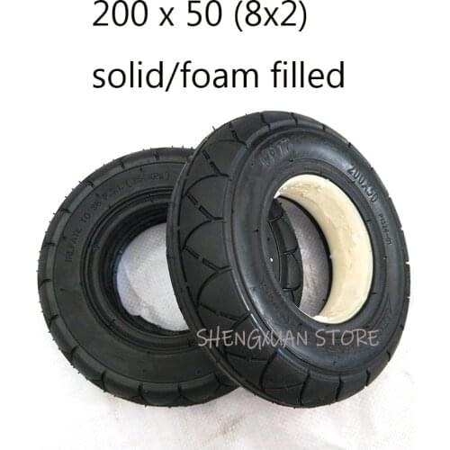 2 colors 1 pc Mobility Scooter wheelchair tire 200 x 50 (8x2) solid/foam filled 200x50 for Razor E100 E125 E200 Scooter Vapo