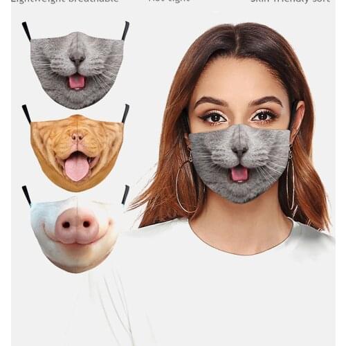 Cute Pet Pig Funny Animal Cosplay Men Womens Unisex Masks Face-Protection Dustproof Cycling Street Breathable Adult Party Mask