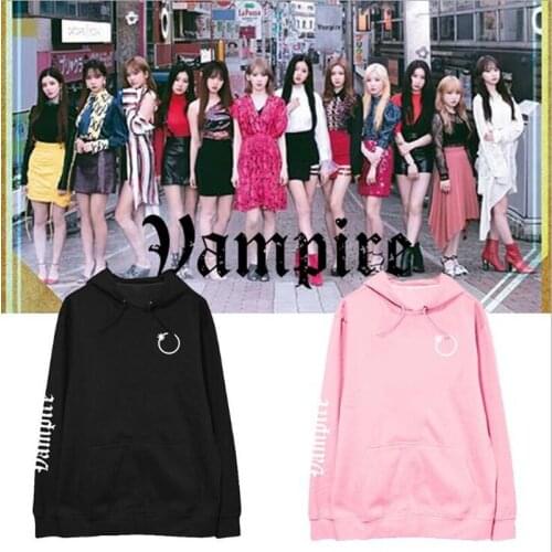 IZONE album Vampire Kpop Hoodies Sweatshirt 2019 New Fashion pullover hoodie sweatshirts men and women streetwear clothes