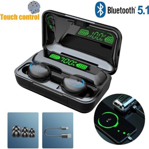 Earphone TWS Sports Waterproof Wireless Bluetooth Headphones With Mic Noise Reduction Headset Stereo Bass Earbuds HD Call