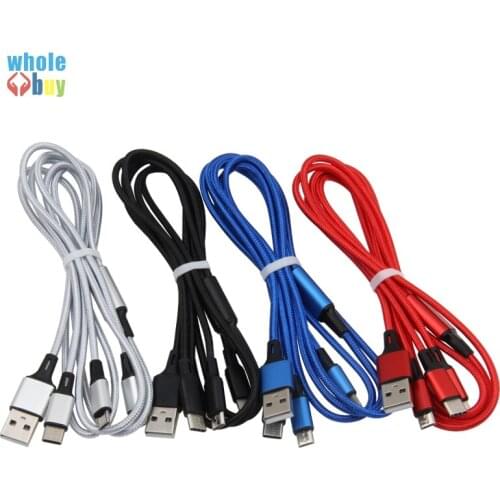 300pcs USB Cable for IPhone XS X 8 Charging Charger 3in1 Micro USB Cable for USB TypeC Mobile Phone Cables for Samsung S9 Xiaomi