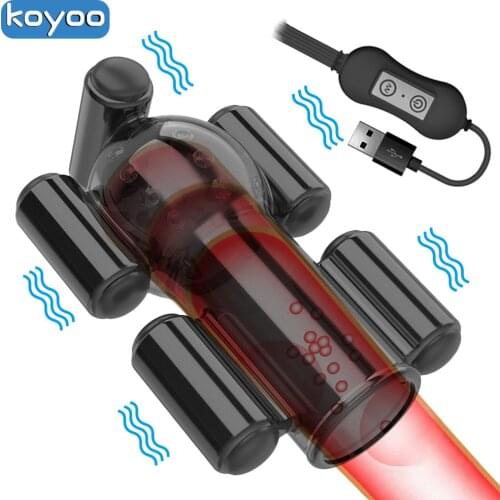 Penis Bigger Vibrator for Men Blowjob Male Dick Masturbate Penis Trainer Glans Massage Delay Ejaculation Sex Toys for Adult 18