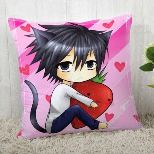 High Quality Custom Anime Death Note Square Pillowcase Zippered Bedroom Home Pillow Cover Case 20X20cm 35X35cm 40x40cm