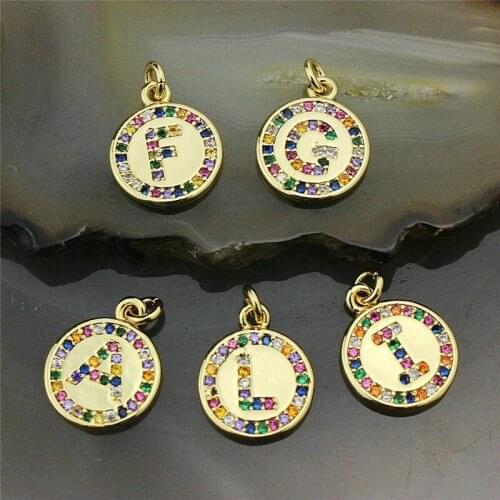 10*10mm 20pcs/lot High quality cz pendant, A-Z 26letters cubic zircon charm jewelry, exquisite bracelet/necklace component