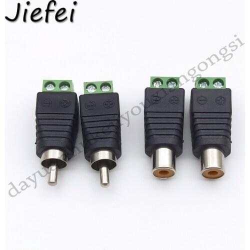 100Pcs Phono Speaker Wire Cable to Audio Male or Female RCA Connector Professional RCA to Terminal Block Adapter