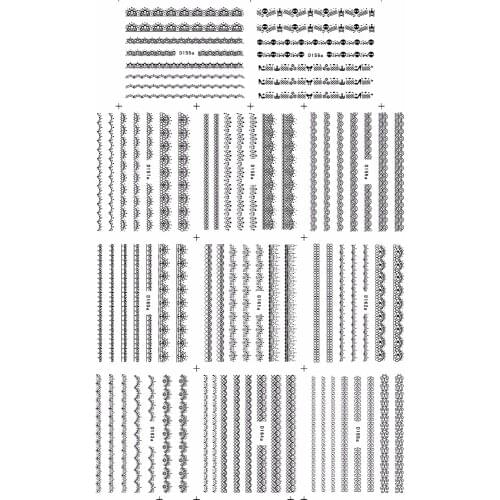 11 PACKS / LOT NAIL STICKER WATER DECAL WHITE LACE SKULL BONE LINE HALLOWEEN STRING D155-165K