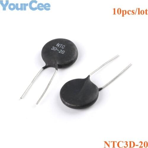 20PCS NTC3D NTC3D-20 NTC Thermistor Negative Temperature Coefficient Resistor 3R 3ohm 20mm NTC3D 20