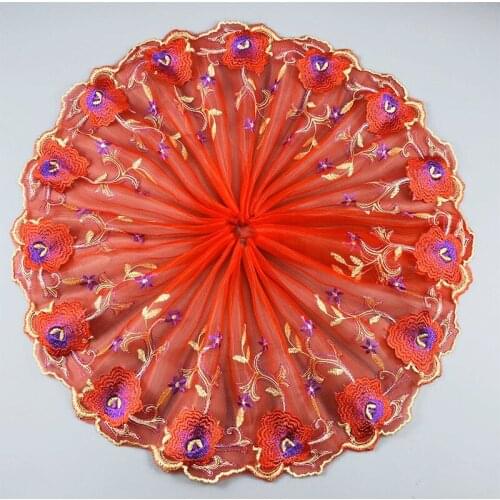 30Yards Handmade Mesh Embroidery Flower Lace Trim 20cm Wide Ribbon Fabric Wedding Dress Accessories for Tablecloth