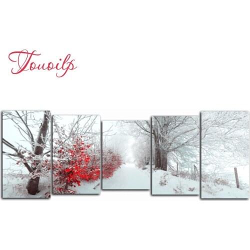 5pcs,Full,square&round Diamond Embroidery,Snow scene 5d Diamond Painting,Cross Stitch,3D,Diamond Mosaic,diamond pattern,Crafts