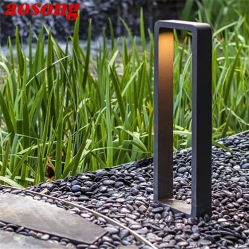 AOSONG Modern Lawn Light Aluminum Waterproof IP56 LED Lamp Creative Decorative For Garden Villa Duplex Park