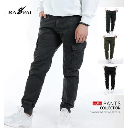 BAPAI Tactical Pants for Men Cotton Classic Cargo Pant Multi Pocket Casual Work Pants Mens Camouflage Solid Breathable Pants