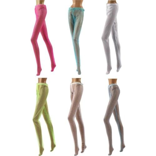 Randomly 6 Pairs /Set Colourful Doll Stockings Fashion Leggings Sexy Socks For Barbie Doll Accessories Girl Gift For 1/6 Doll